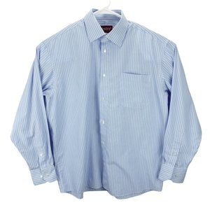 Vester Elite Shirts Size 43 Men's Striped Button Up Dress Shirt Blue/White 4AA